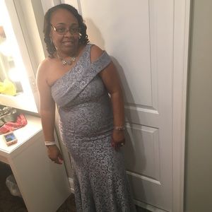 Silver glittery gown